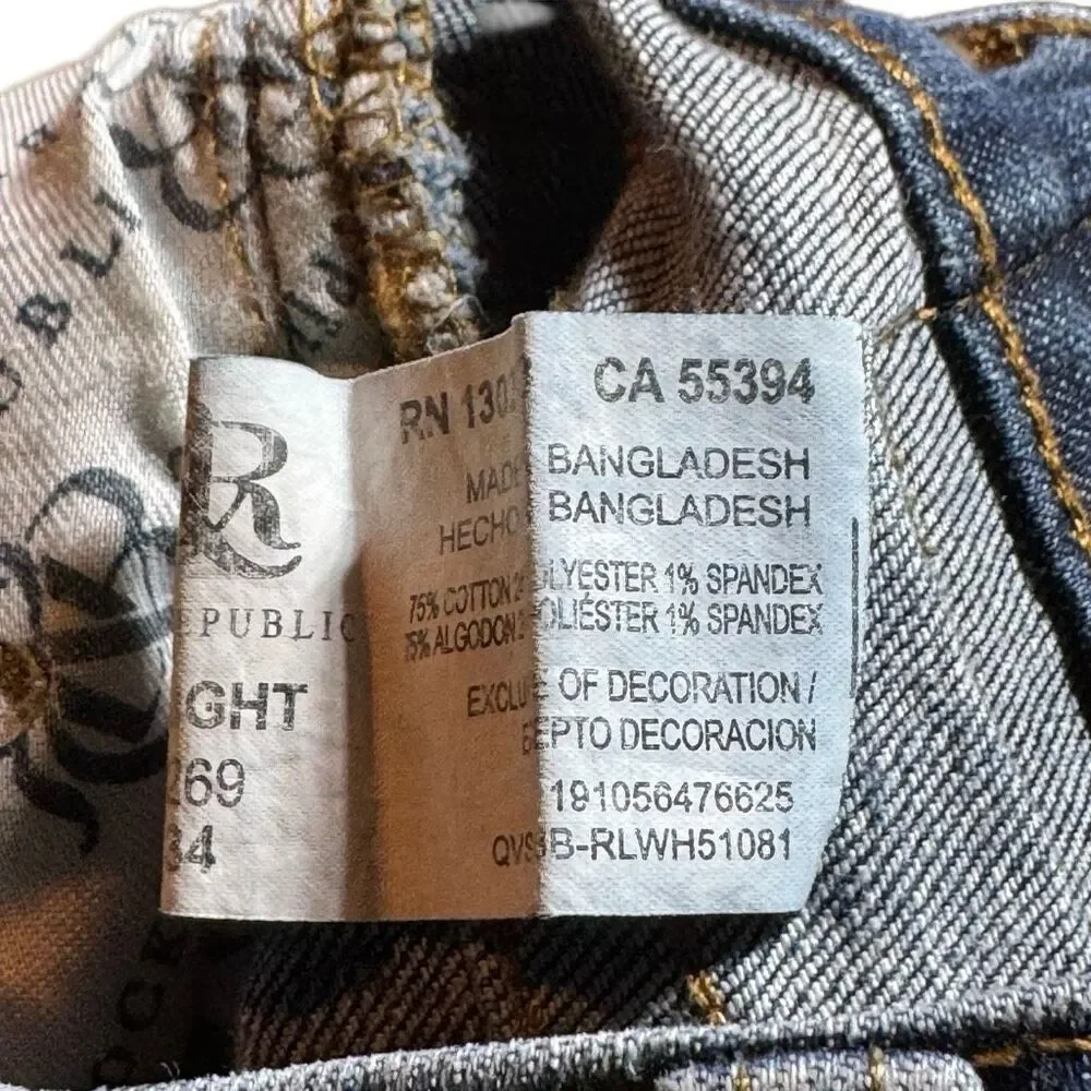 Rock & Republic Straight Fit Medium Wash Blue Jeans Men’s 29/34